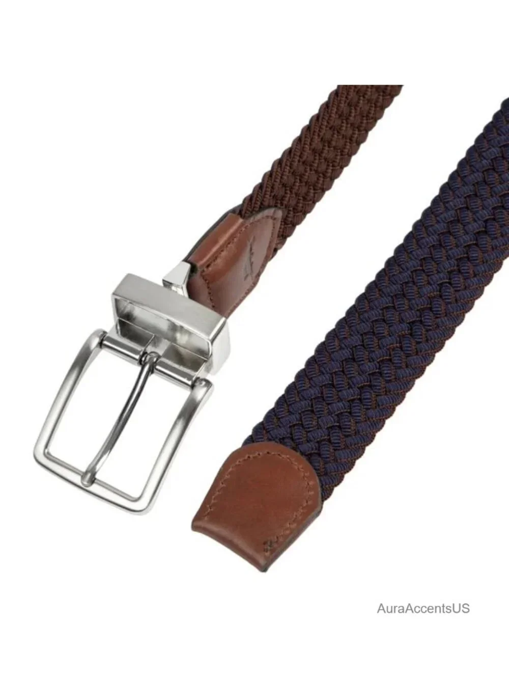 Men's Stretch Braided Reversible Belt Two-in-One Casual Belt
